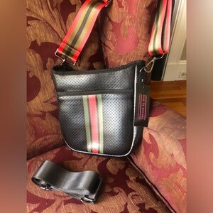 Stylish Black and Red Crossbody Bag